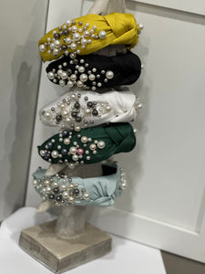 Fancy Pearl Beaded Knot Headbands