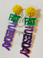 Mardi Gras Fat Tuesday Earrings