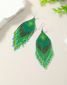 Diamond Fringe Beaded Earrings