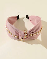 Chain and Pearl Mauve Pink Decor Headband