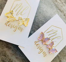 Big Butterfly Jeweled Earrings