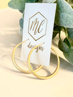 Matte Gold Round Hoops- 50 mm