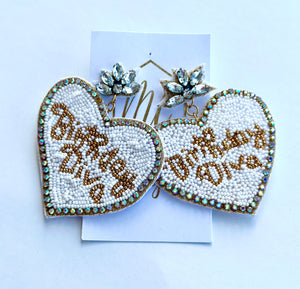 Birthday Diva Beaded Earrings