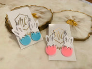 Bunny Egg Acrylic Earrings Easter