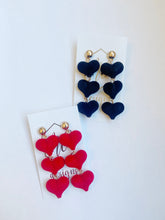 Velvet Triple Heart Earring