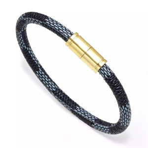 Leather Snakeskin Magnetic Bracelet