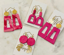 Hot Pink clay polymer earrings