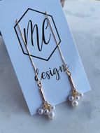 Cluster pearl drop earrings