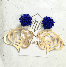 Cougar Earrings with Beaded Top