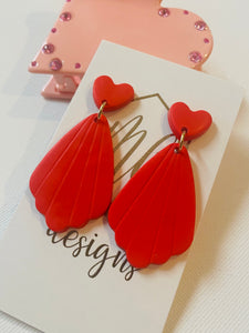 Red Clay Romantic Valentine Earrings