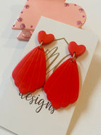 Red Clay Romantic Valentine Earrings