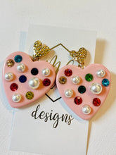 Statement Acrylic Pearl Heart Earrings