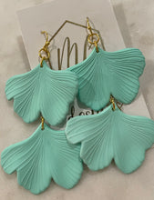 Double ginkgo leaf earrings