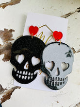 Glitter Skull Acrylic Earrings Halloween