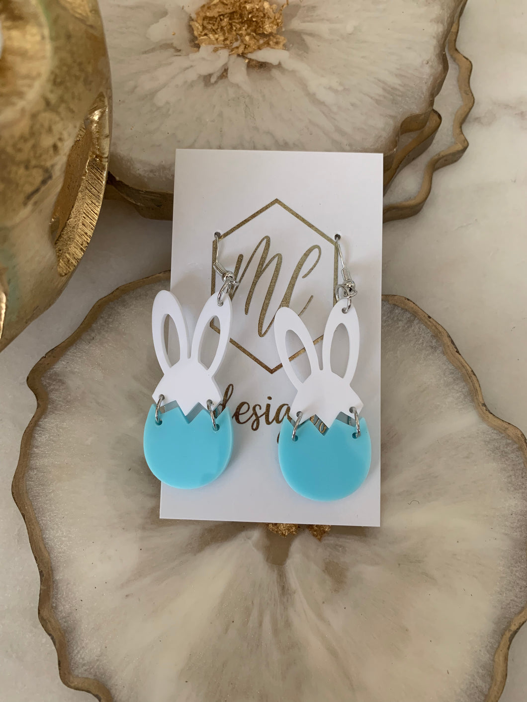 Bunny Egg Acrylic Earrings Easter