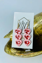 Triple Heart Acrylic Earrings Valentines