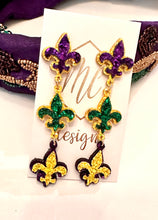 Beaded Mardi Gras Statement Earrings