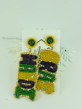 Assorted Beaded Mardi Gras Earrings