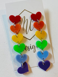 Acrylic Heart Long Dangle Earrings