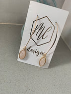 Fish Hook Earring with Light Pink Marquee