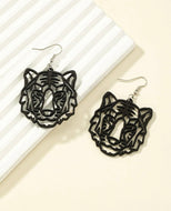 Tiger Earrings Black