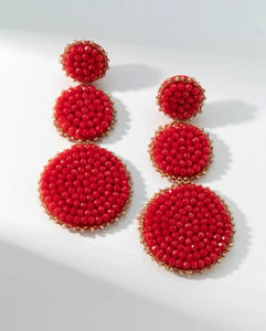 Circle Beaded Earrings 3 circles