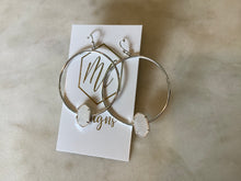 Silver druzy circle earrings
