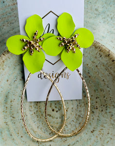 Flower Teardrop Earrings