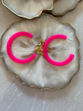 Thick Flat Hot Pink Hoops