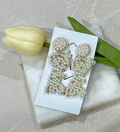 Beaded Bride Pearl Earrings