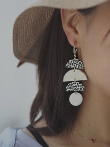 Black Gold and White Clay Earrings