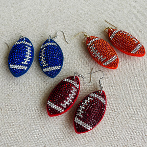 Rhinestone Football Earrings