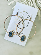 Gold Druzy circle earrings