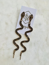 Long Rhinestone Snake Earrings