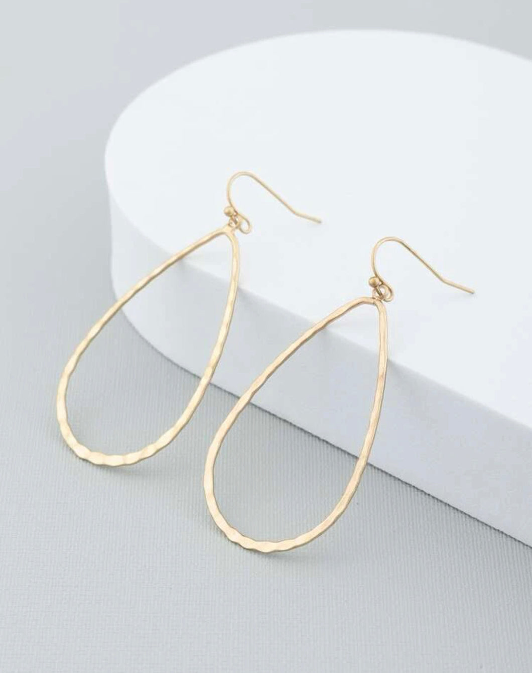 Matte Gold Teardrop Earrings