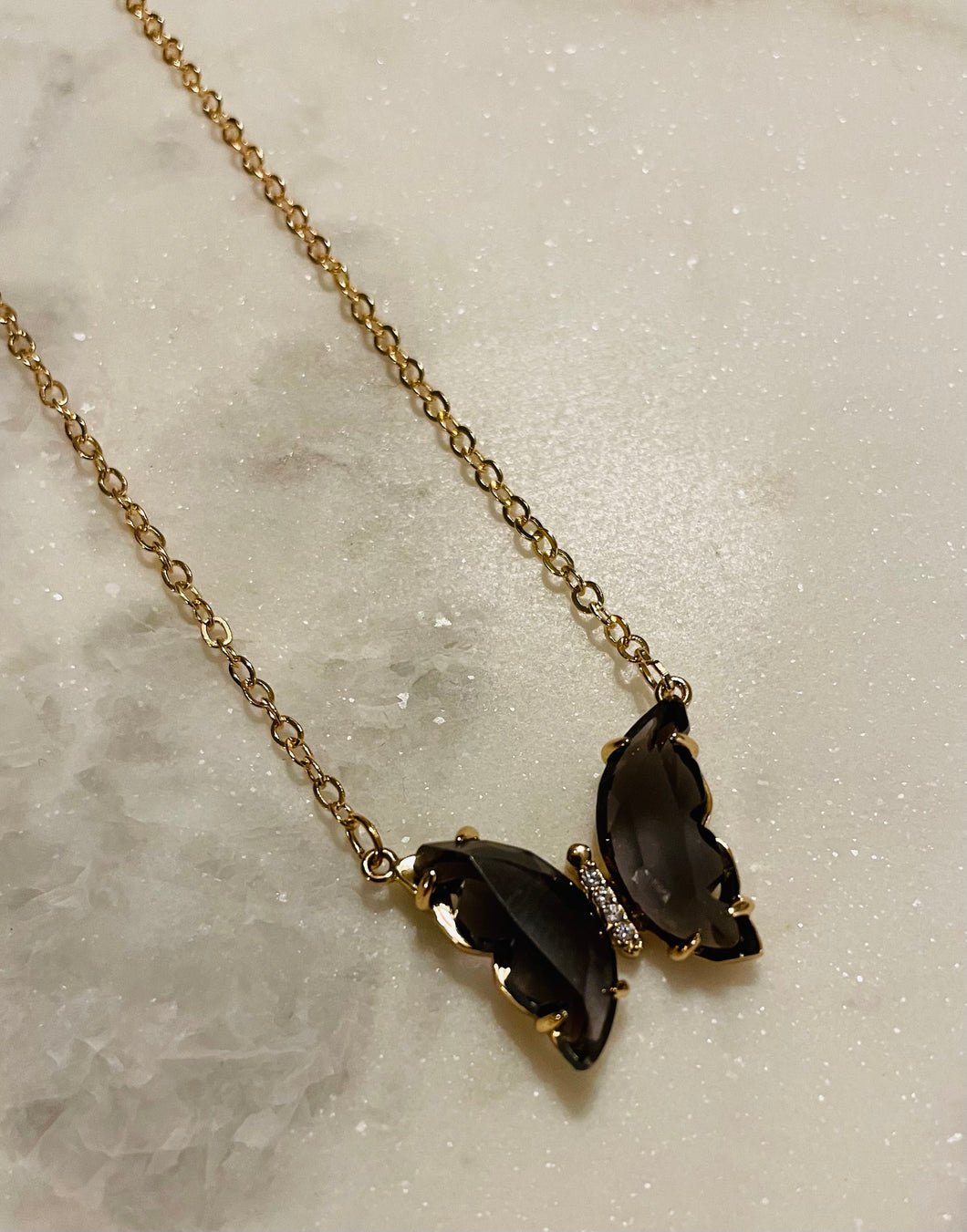 Big Rhinestone Butterfly Necklaces