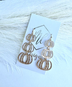 Triple Pumpkin Halloween Earrings