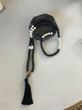 Black Lava, Howlite Tassel Necklace