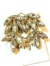 Jeweled Rhinestoned Leaf Earrings