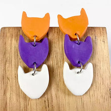 Three Cats - Clay Earrings Halloween