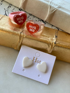 Heart Clay Studs