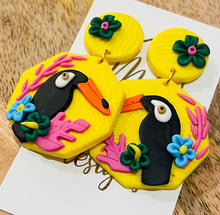 Colorful toucan earrings