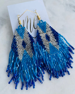 Beaded Boho Fringe Loom Earrings