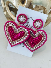 Beaded Heart Earrings Valentine's Day