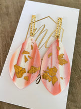 Peach and gold clay polymer earring collection