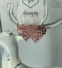 Leopard Print Heart Hoops