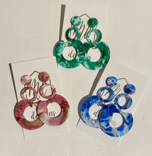 Marbled Acrylic Tiered Circle Earrings