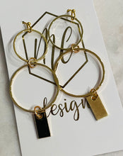 Simple Geometric Shaped Gold Earrings