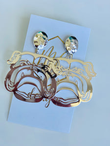 Bulldog Filigree Earrings Gold