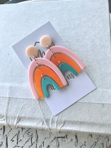 Fun Rainbow Acrylic Earrings